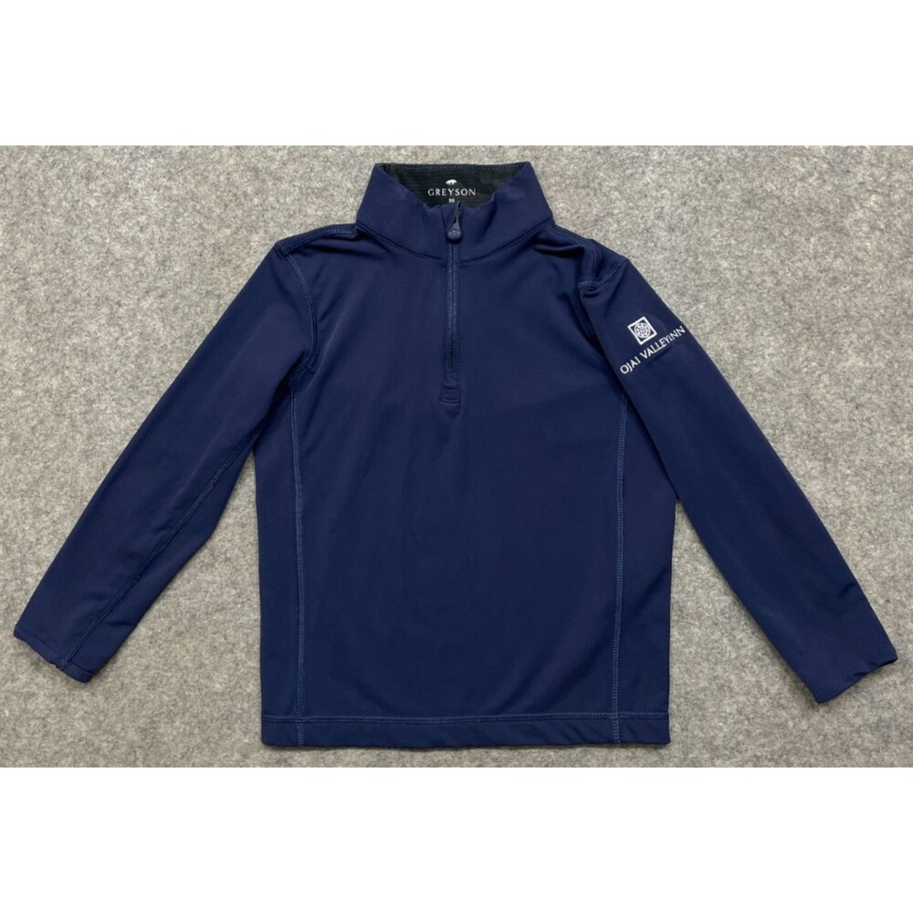 Greyson Ojai Valley Inn Boys Tate Quarter Zip Youth XS 4-5 Navy Blue Stretch